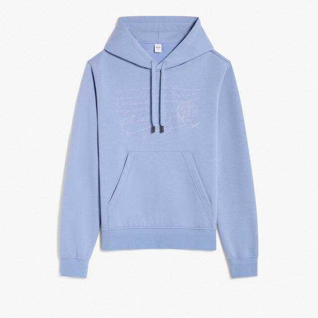Embroided Scritto Hoodie, PALE BLUE, hi-res 1