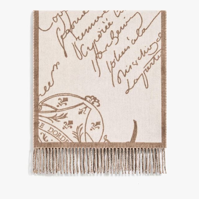 Double Face Herringbone / Scritto Scarf, TENDER BEIGE, hi-res 1