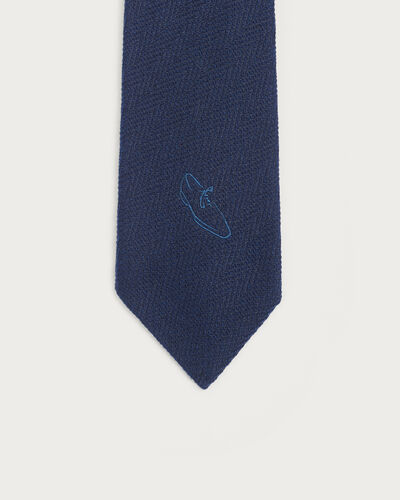 Tie with Alessandro Embroidery, Cold Night Blue, hi-res