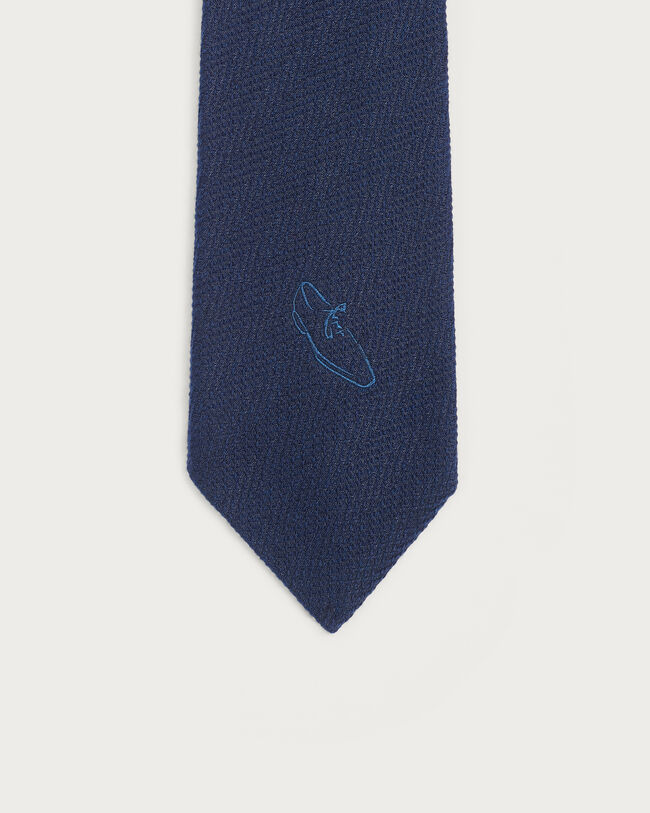Tie with Alessandro Embroidery, Cold Night Blue, hi-res