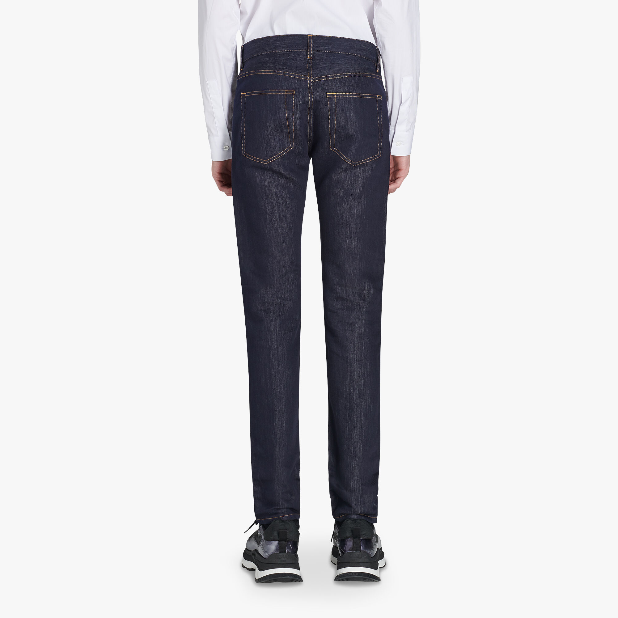 leather stretch jeans