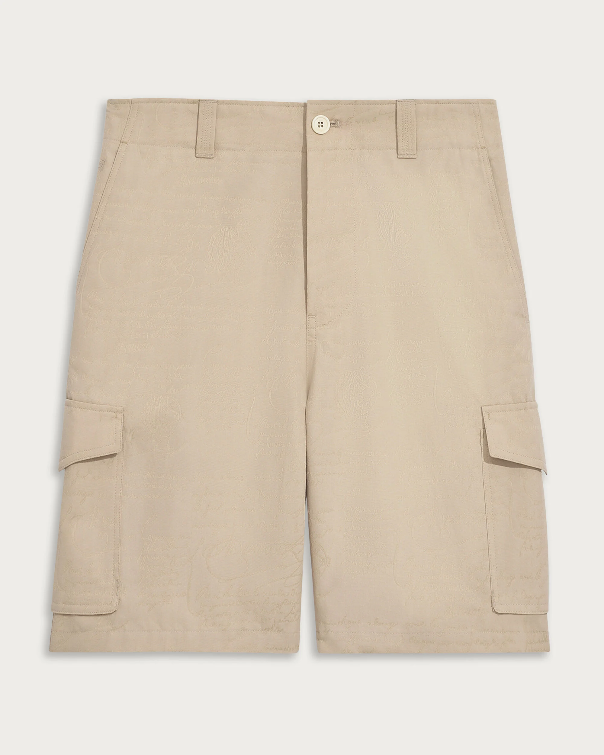 Short Cargo Motif Scritto, Natural Beige, hi-res