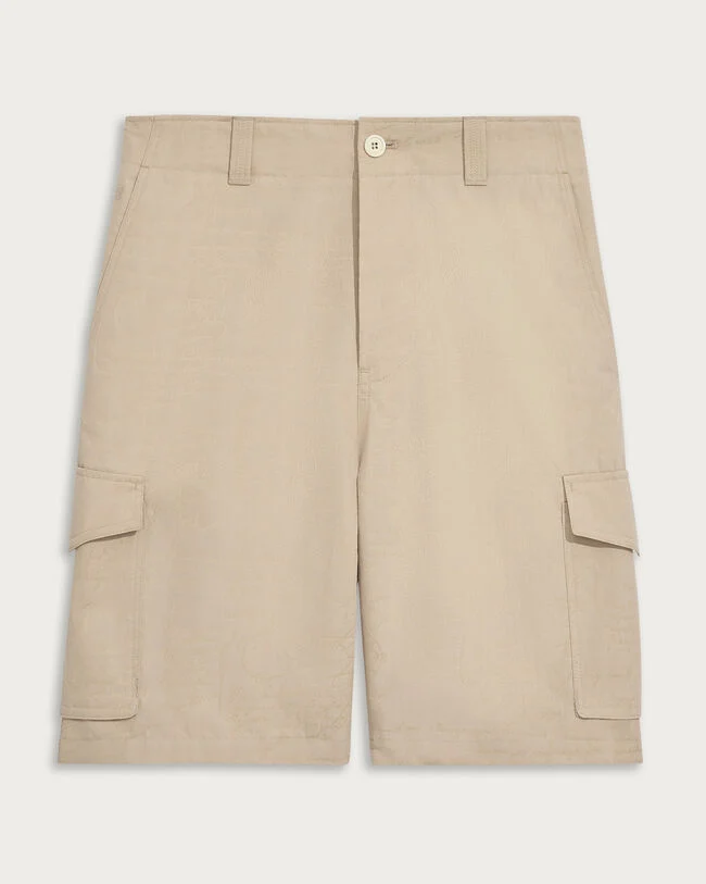 Short Cargo Motif Scritto, Natural Beige, hi-res