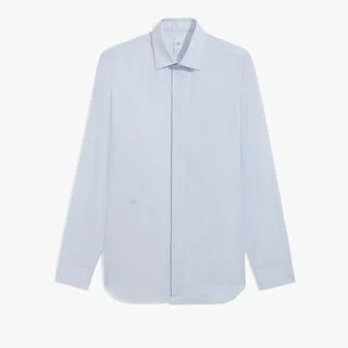 Cotton Silk Scritto Andy Shirt, SKY BLUE, hi-res