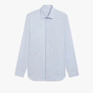 Chemise Andy En Coton Et Soie Scritto, SKY BLUE, hi-res