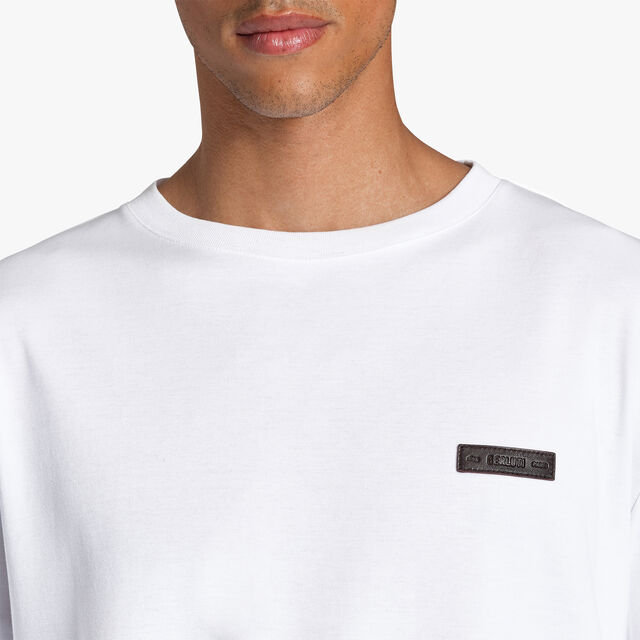 T-Shirt Avec Détail En Cuir, BLANC OPTIQUE, hi-res 5