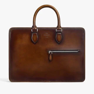 Un Jour Leather Briefcase, CACAO INTENSO, hi-res
