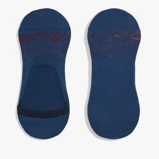 Cotton Ghost Scritto Socks, NIMES'S BLUE, hi-res