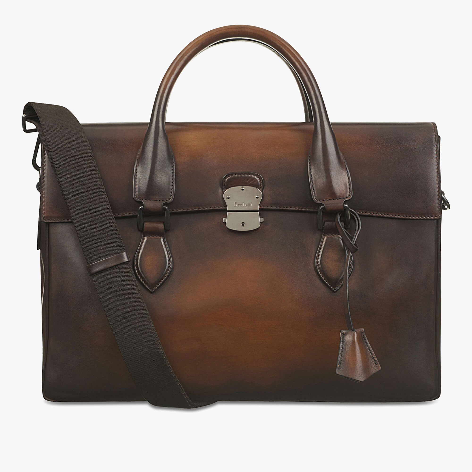 E Mio Leather Briefcase Berluti US