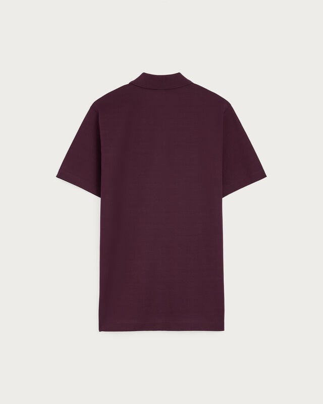 Leather Detail Polo, Purple Grape, hi-res