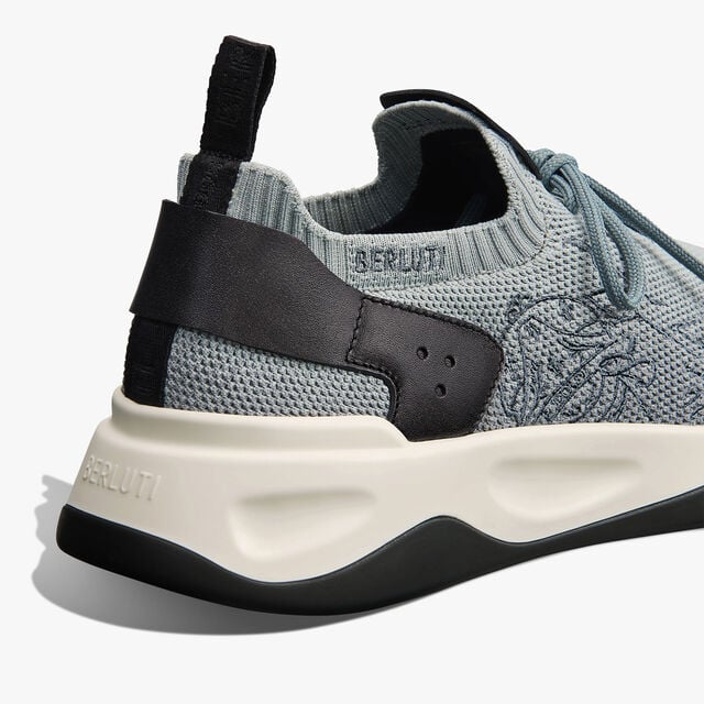 Shadow Scritto Knit And Lagoon Calf Sneaker, GRADIANT LIGHT BLUE, hi-res 4