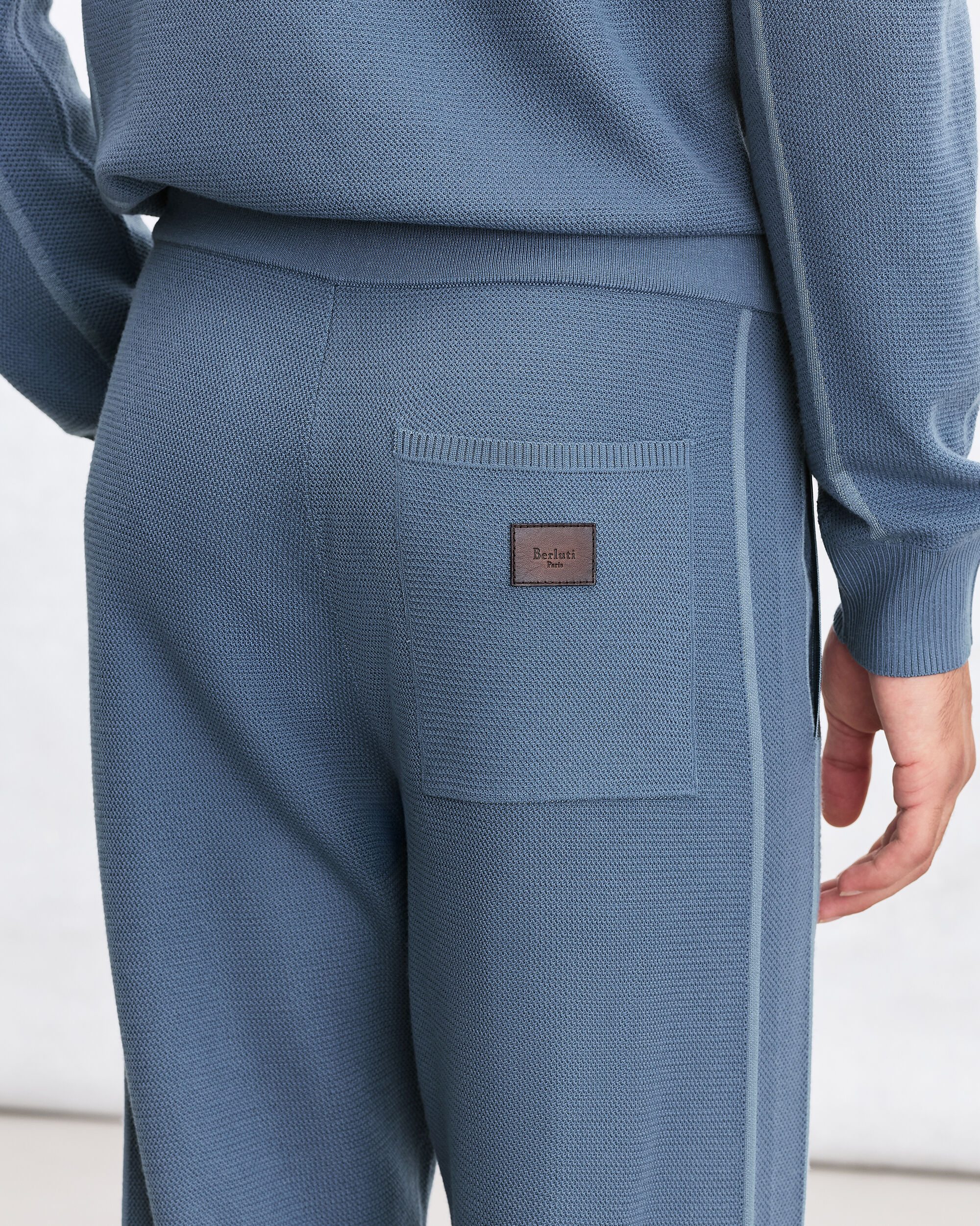 Pantalon de Jogging Shadow avec D&eacute;tail en Cuir, Dark Woad, hi-res