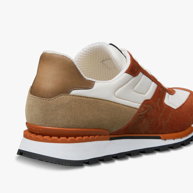Fast Track Suede Leather And Nylon Sneaker, RUST, hi-res 5