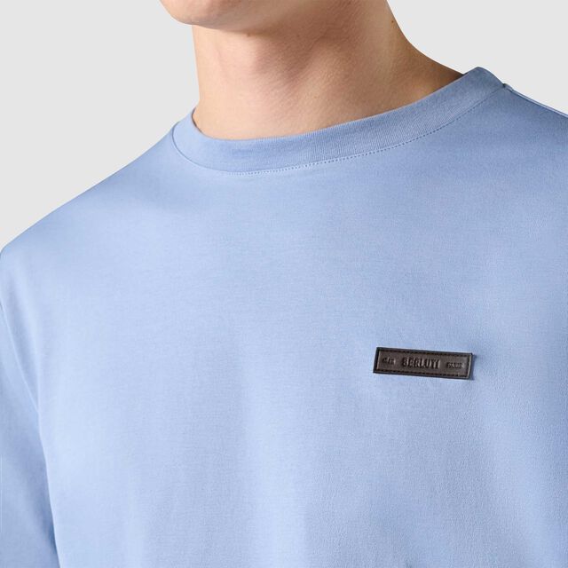 Leather Tab T-Shirt, PALE BLUE, hi-res 5