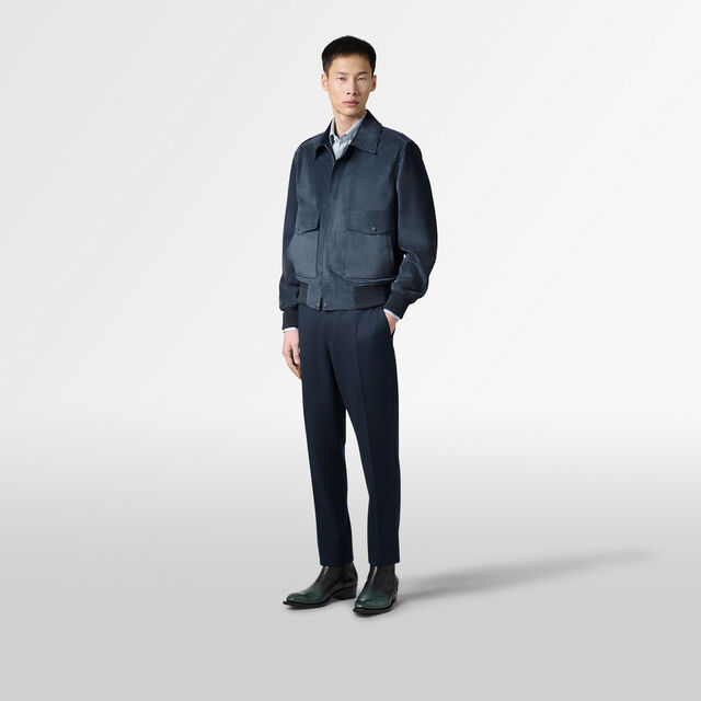 Suede Flight Jacket, DIM BLUE, hi-res 5