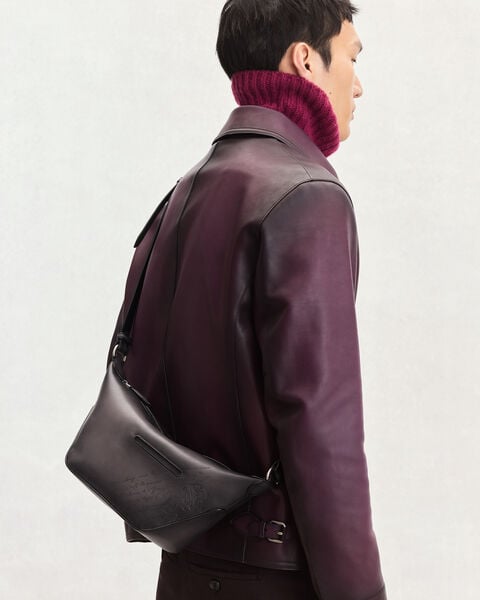 Toujours Soft Zipped Hobo XS Messenger, Charcoal, hi-res