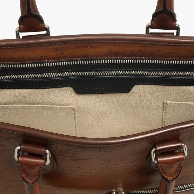 Un Jour Mini Scritto Leather Briefcase, CACAO INTENSO, hi-res 11