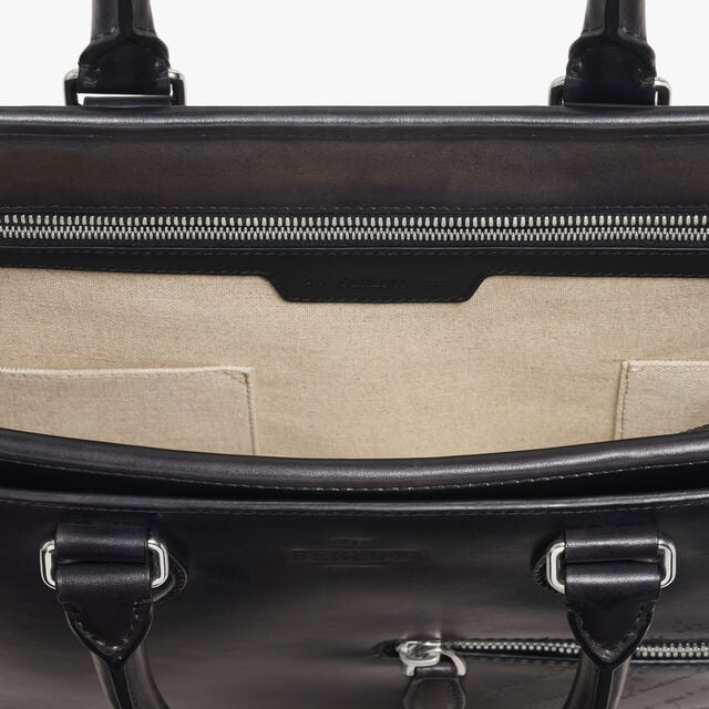 Un Jour Scritto Leather Briefcase, NERO GRIGIO, hi-res 11