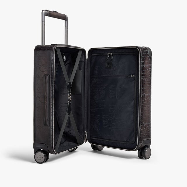Formula 1005 Scritto Leather Rolling Suitcase, NERO GRIGIO, hi-res 5