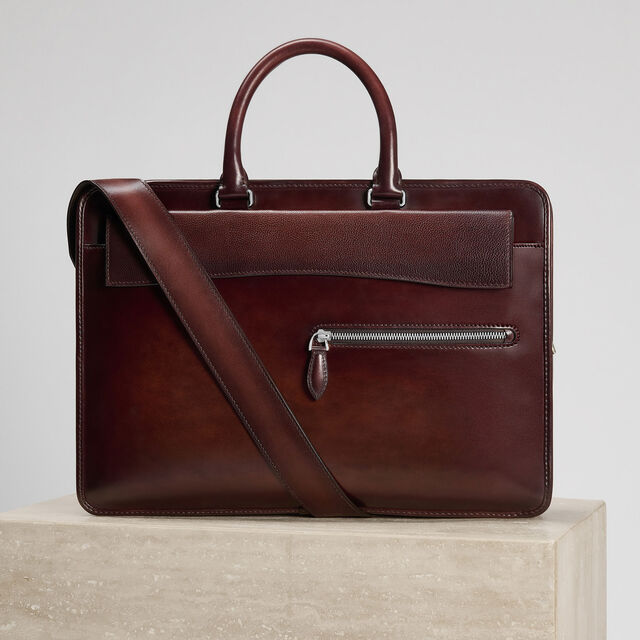 Un Jour Pocket Leather Briefcase