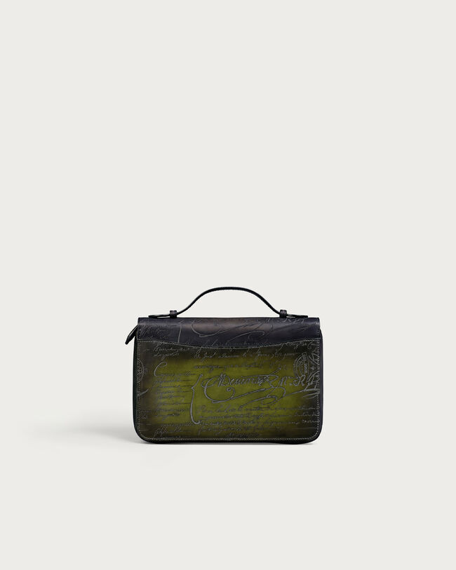 Itauba Wide Gradiant Zipped Pouch, Nero Grigio & Nero Caviar, hi-res