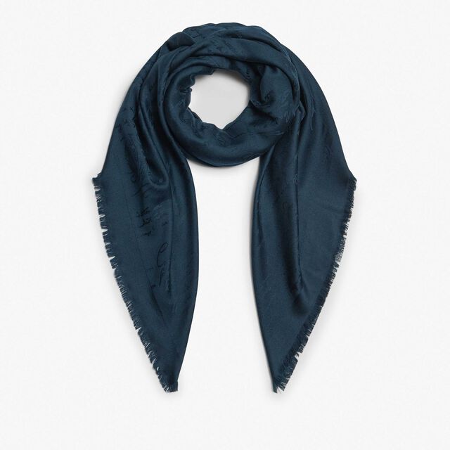 Wool & Silk Scritto Scarf, OCEANIC JADE, hi-res 1