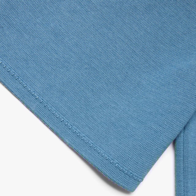 Cotton Silk Zipped Polo, LIGHT NILE BLUE, hi-res 5