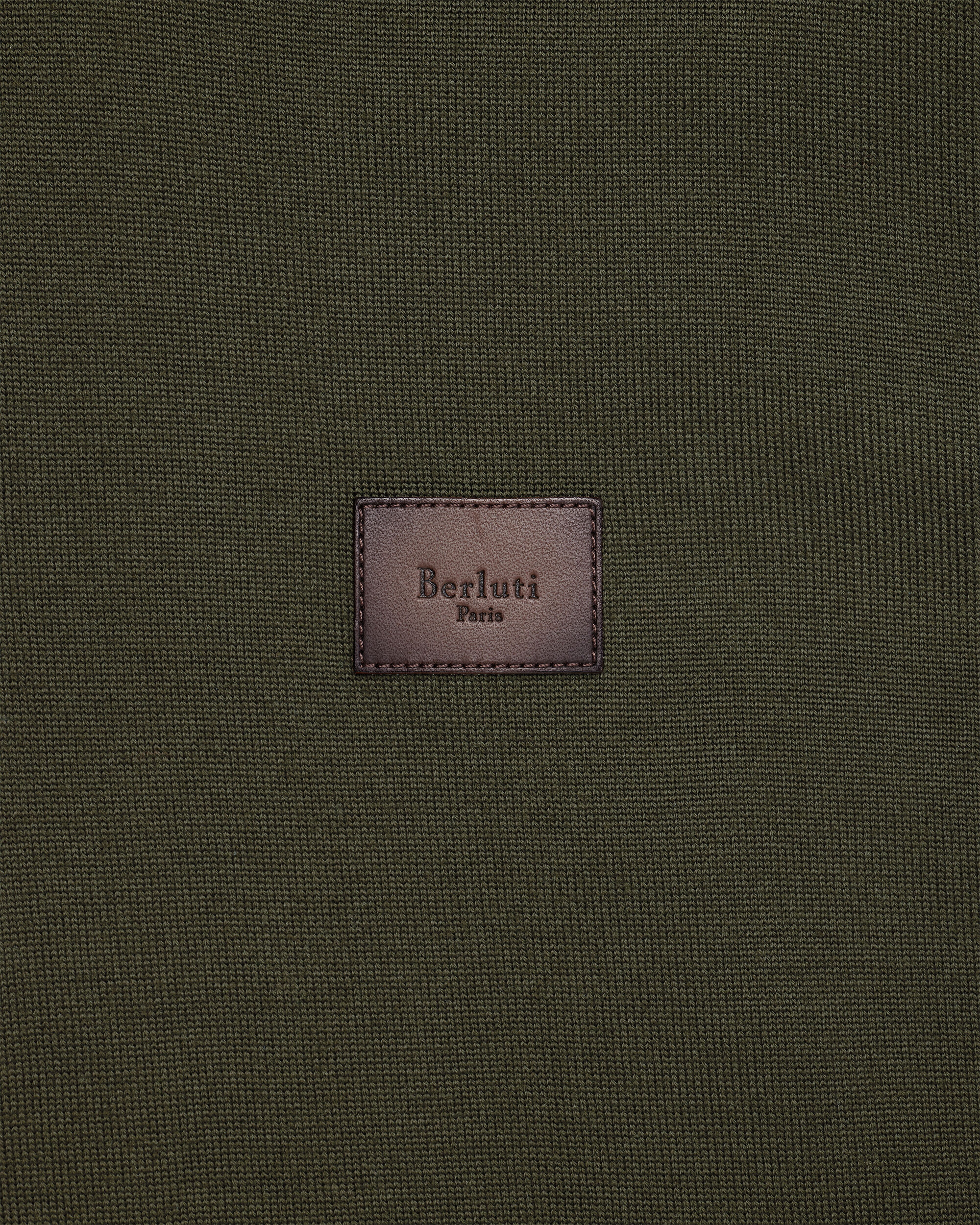 Reversible Scritto Blouson with Leather Detail, Kaki, Image 1