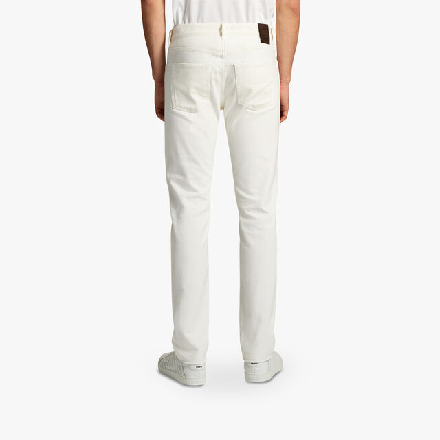 White Denim Trousers, OFF WHITE, hi-res 3
