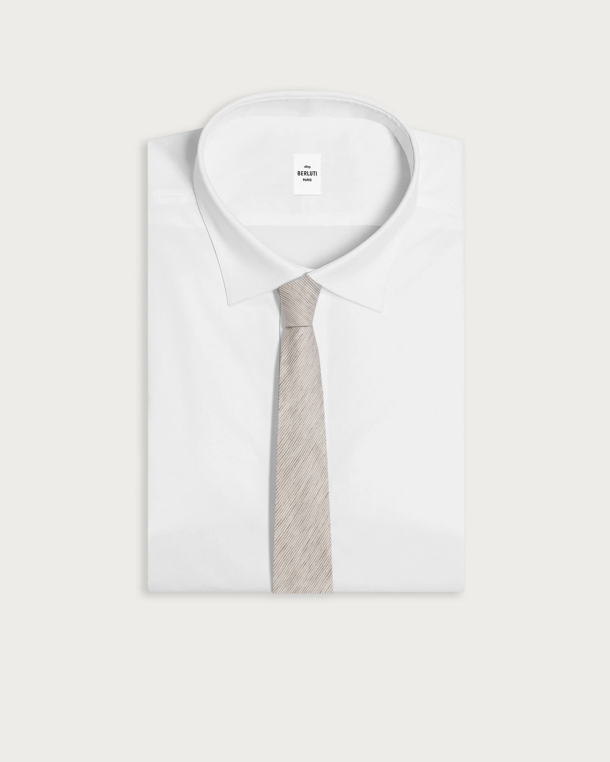 Pinstripes B-Thabor Embroidery Tie, Natural Beige, hi-res