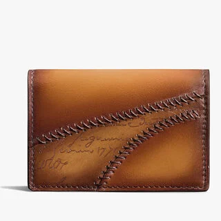 Imbuia Scritto Leather Card Holder, ICE GOLD, hi-res