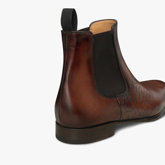 Cursive Galet Scritto Leather Boot, EBANO, hi-res 11