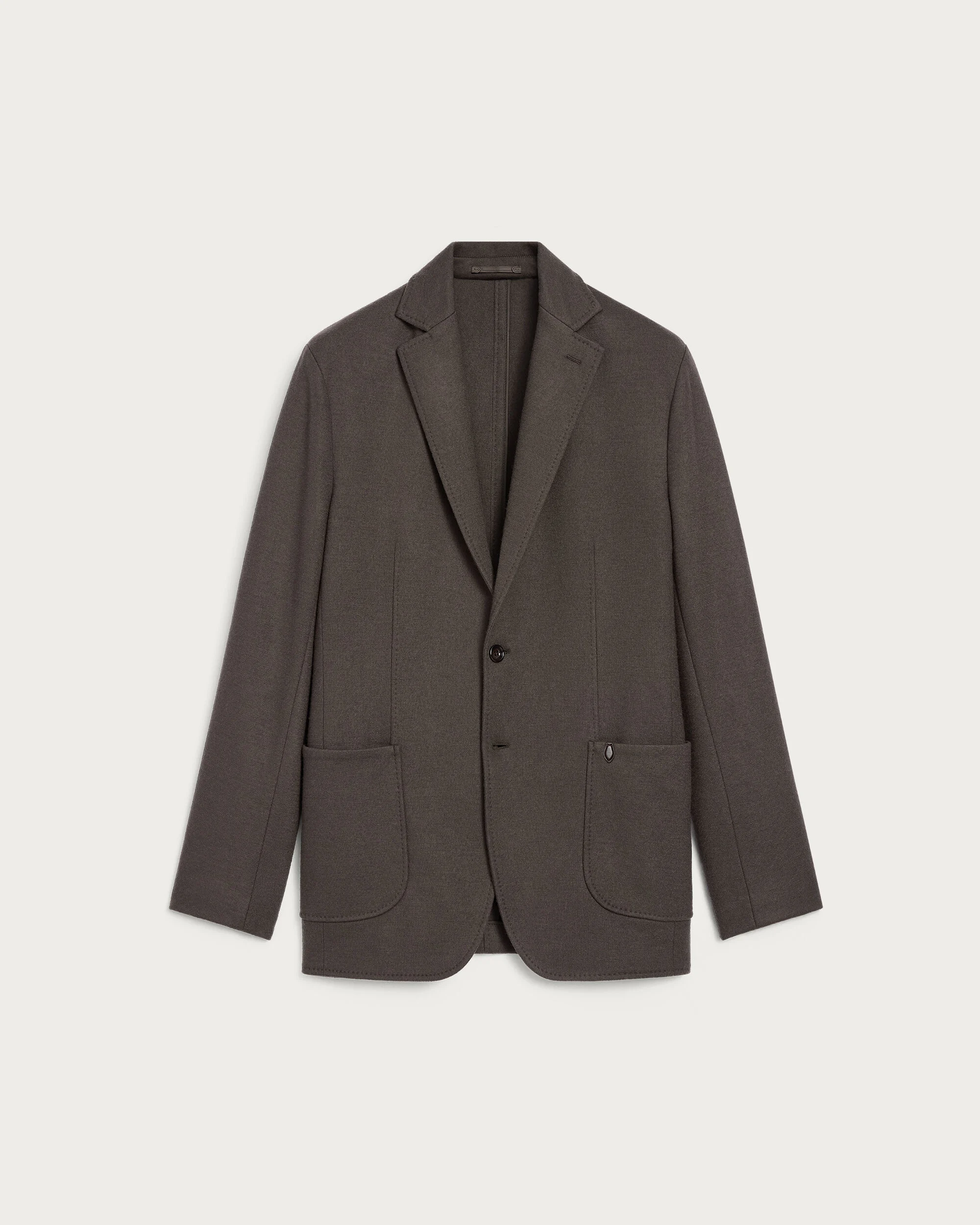 Jersey Jacket with Leather Detail, Chocolate Brown, hi-res