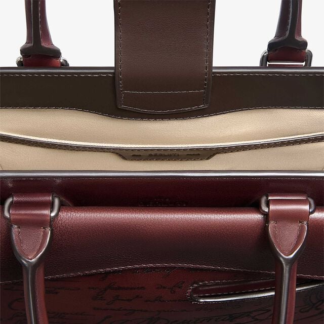 Toujours Xs Pocket Scritto Leather Tote Bag, LEGNO BRUCIATO, hi-res 7
