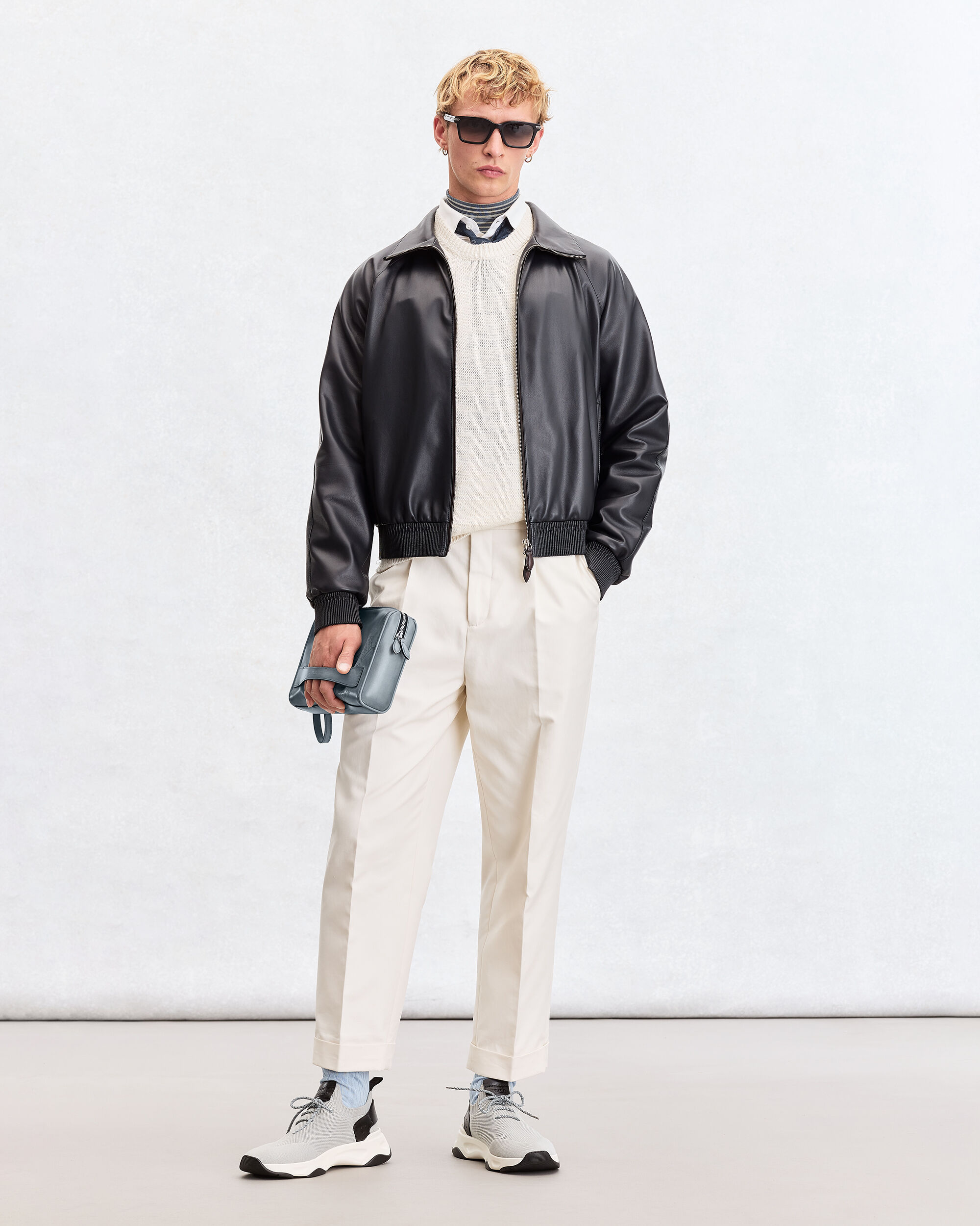 ローズウッド ジップポーチ, Bleu Brume, hi-res