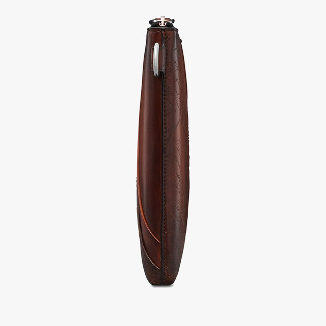 Pochette Nino GM En Cuir Drapé Scritto, CACAO INTENSO, hi-res 4