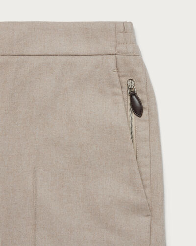 Alessio Trousers with Leather Zip-puller, Warm Beige, hi-res
