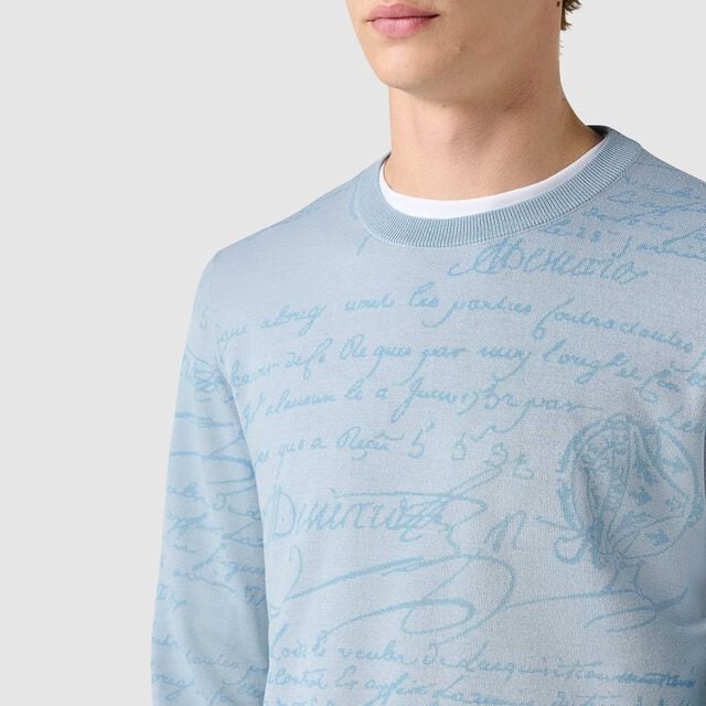 Pull En Laine Scritto, PALE BLUE, hi-res 5