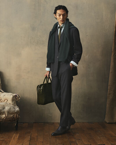Classic Scritto Pattern Tie, Vert, hi-res