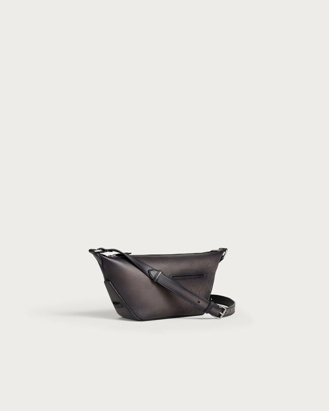 Toujours Soft Zipped Hobo XS Messenger, Charcoal, hi-res