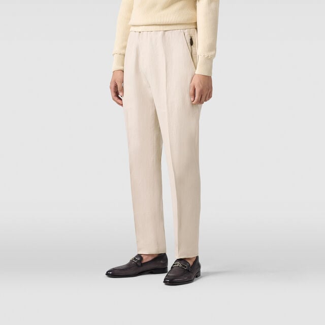 Linen Drawstring Pants, SAND LINEN, hi-res 2