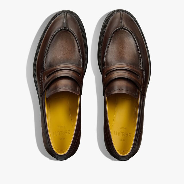 New Oslo Venezia Calf Leather Loafer, MARRONE INTENSO, hi-res 4