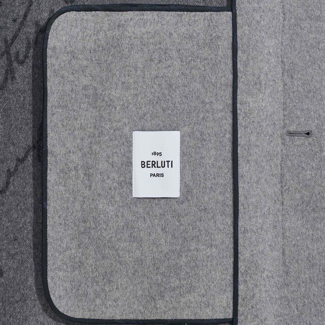 Double Face Coat, GREY/ INTERNAL GIANT SCRITTO, hi-res 5