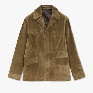 Suede Field Jacket, VELVET KAKI, hi-res