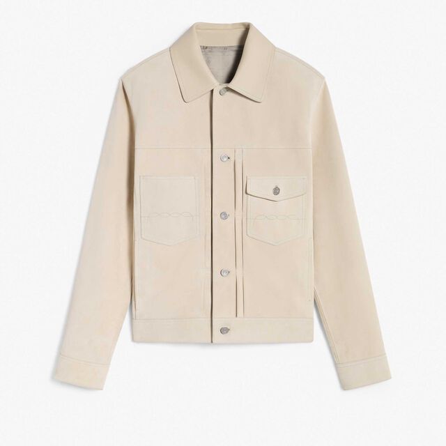 Veste Denim En Suède, FAWN BEIGE, hi-res 1