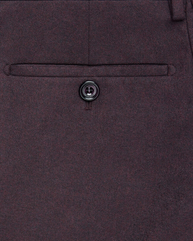 Pantalon Alessandro avec D&eacute;tail en Cuir, Nero Bordo, hi-res