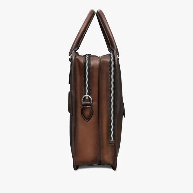 Deux Jours Leather Briefcase, CACAO INTENSO, hi-res 4