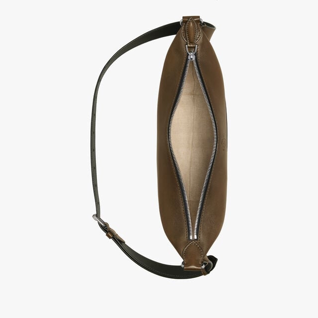 Toujours Soft Zipped Hobo XS In Leather, DARK KAKI, hi-res 8