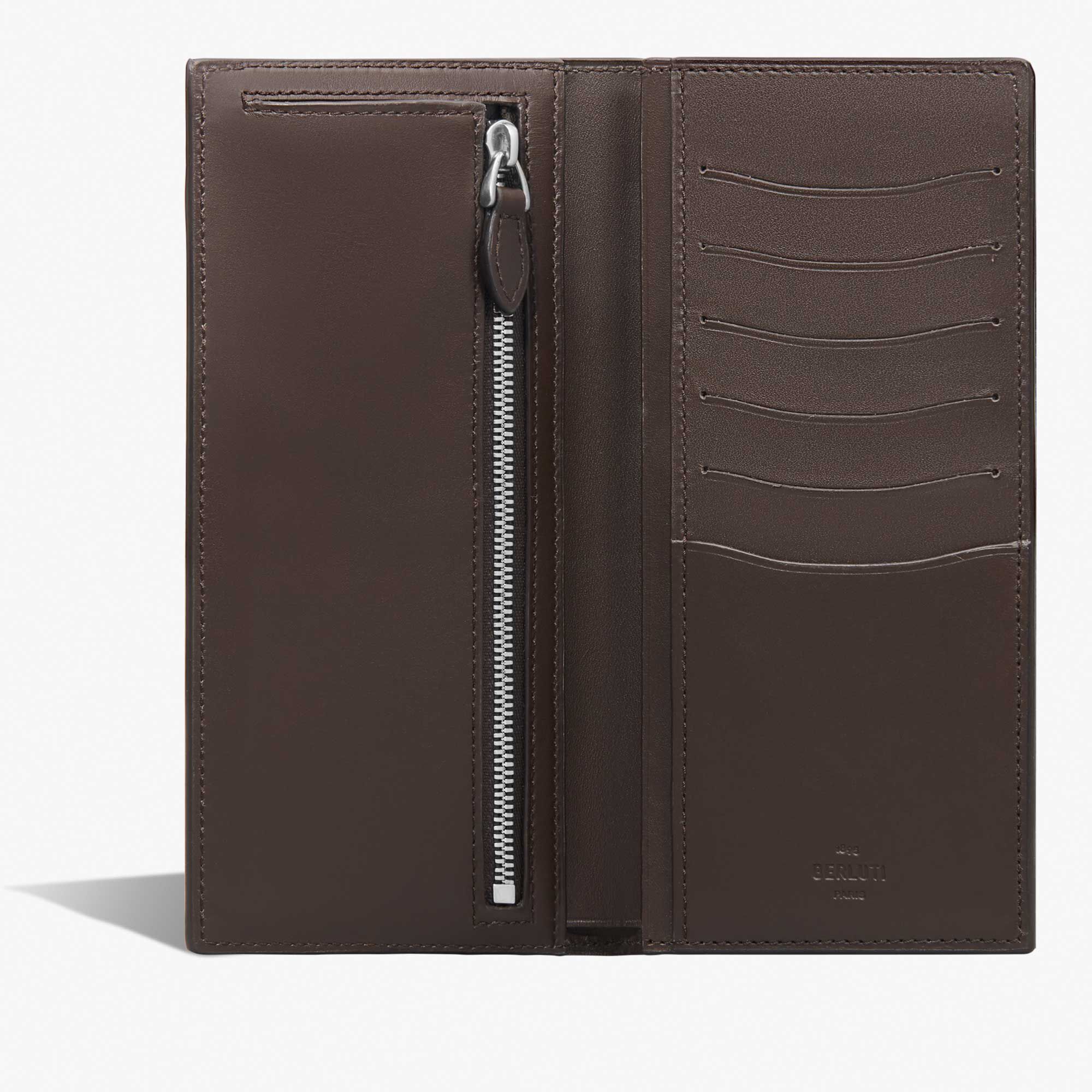 Berluti ブラウン 長財布 専用袋付き サンタル スクリットレザー