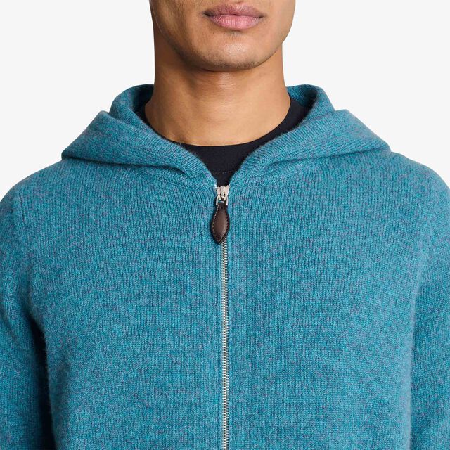 Andy Bar Cashmere Zip Up Hoodie, GREYISH TURQUOISE, hi-res 5